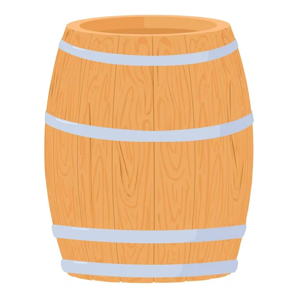 Wine barrel icon, cartoon style — Stock Vector