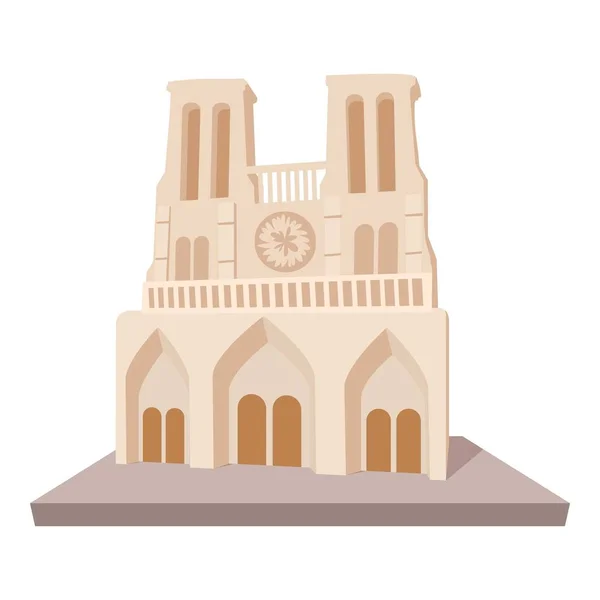 French castle icon, cartoon style