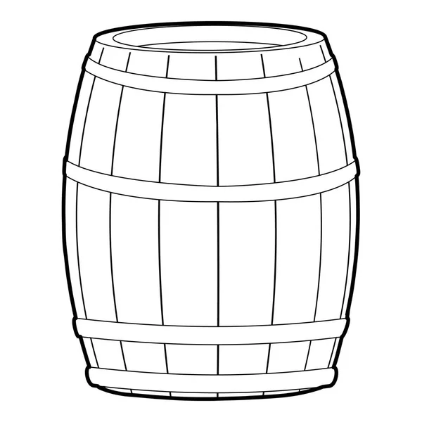 Wine barrel icon, outline style — Stock Vector