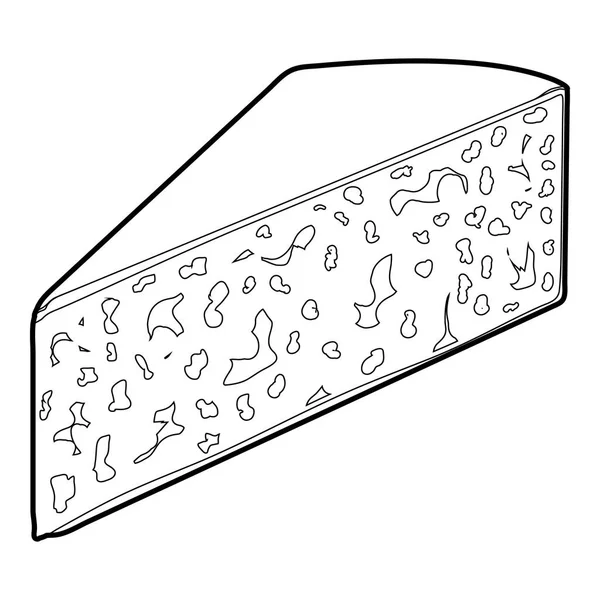 Blauschimmelkäse-Ikone, Outline-Stil — Stockvektor