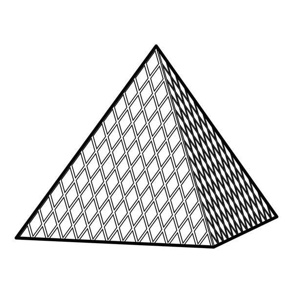 Icône pyramide du Louvre, style contour — Image vectorielle