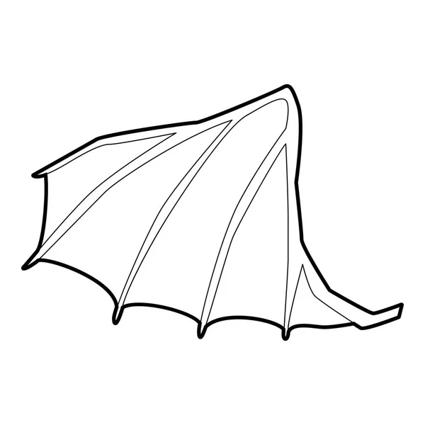 Иконка крыла дракона, стиль контура — стоковый вектор