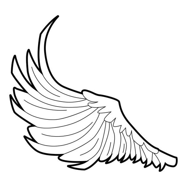 Ikon sayap besar burung, gaya garis luar - Stok Vektor