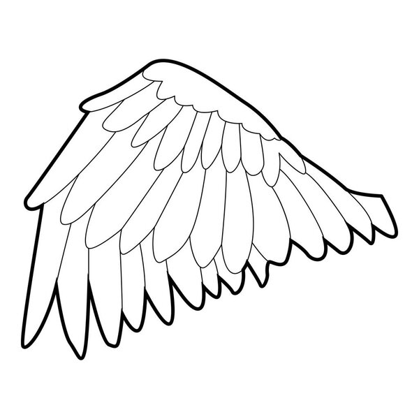 Иконка гусиного крыла, стиль контура
