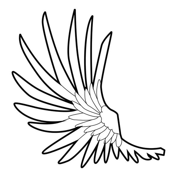 Широкая иконка крыла, стиль контура — стоковый вектор