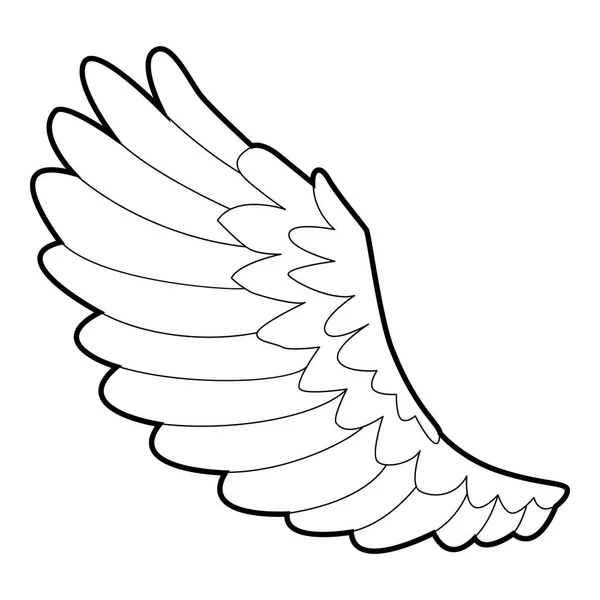 Иконка кривого крыла, стиль контура — стоковый вектор