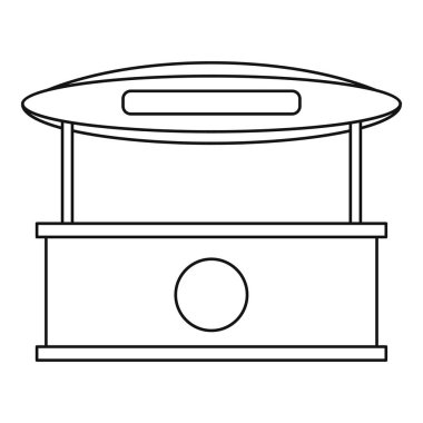 Mağaza kiosk tente simgesi, anahat stili ile