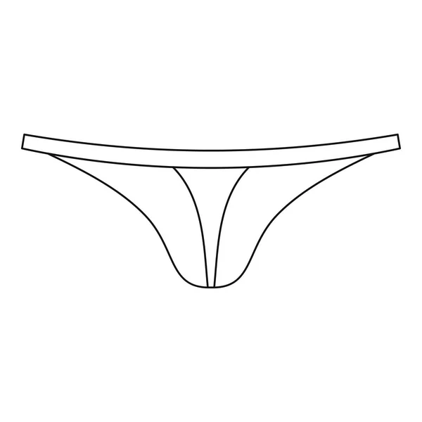 Woman thong panties icon, outline style — Stock Vector