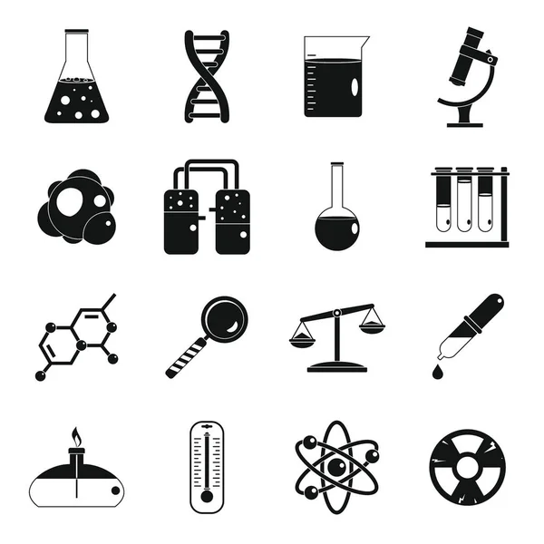 Conjunto de ícones de laboratório químico, estilo simples —  Vetores de Stock