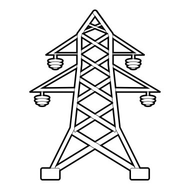 Elektrik direği simgesi, anahat stili