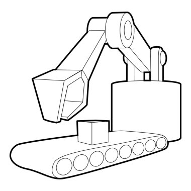Büyük Ekskavatör simgesi, anahat stili