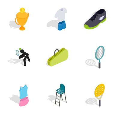 Tenis oyun simgeleri, izometrik 3d stili