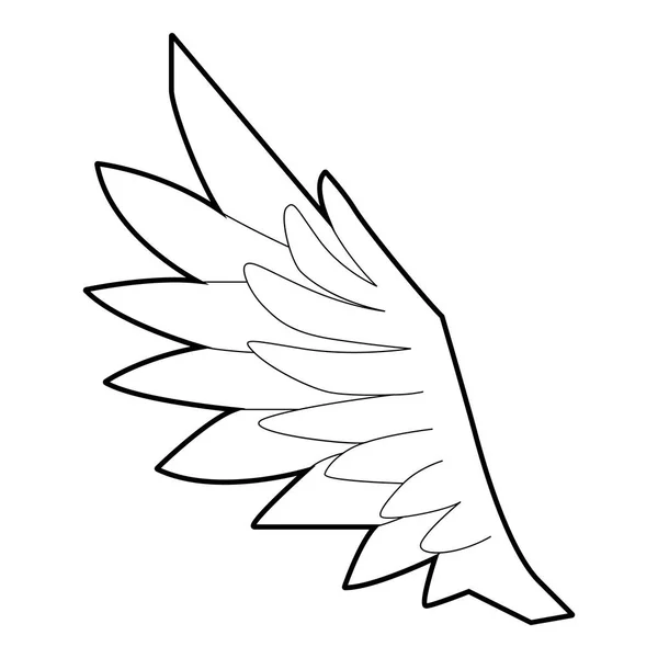 Иконка птичьего крыла, стиль контура — стоковый вектор