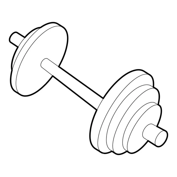Barbell icon, outline style — Stock Vector