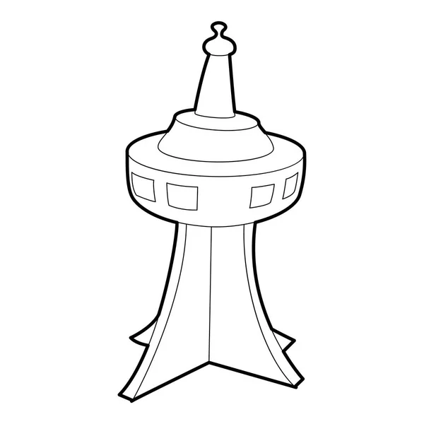 Icono de torre de televisión, estilo de esquema — Archivo Imágenes Vectoriales