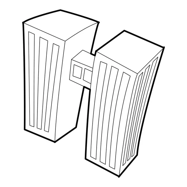 Dubbla byggnad ikon, dispositionsformat — Stock vektor