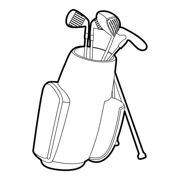 Icono de la bolsa de golf, estilo de esquema — Vector de stock