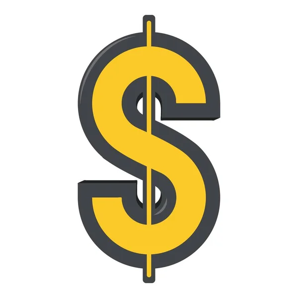 Icône dollar, style dessin animé — Image vectorielle