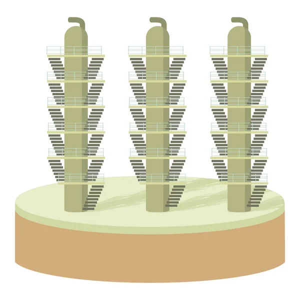 Ícone de torre de óleo, estilo dos desenhos animados —  Vetores de Stock