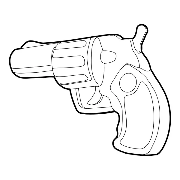 Gun icon, outline style — Stock Vector