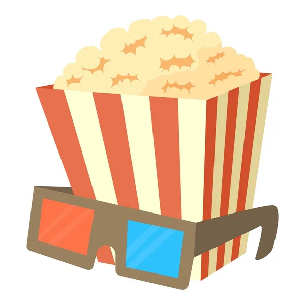 Popcorn icoon, cartoon stijl — Stockvector