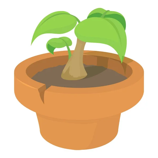 Green plant icon, cartoon style — Stock Vector