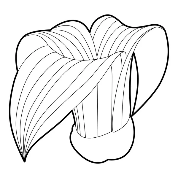 大きな植物アイコン、アウトラインのスタイル — ストックベクタ