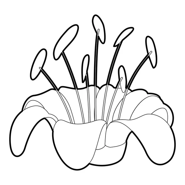 Mooie bloem pictogram, Kaderstijl — Stockvector