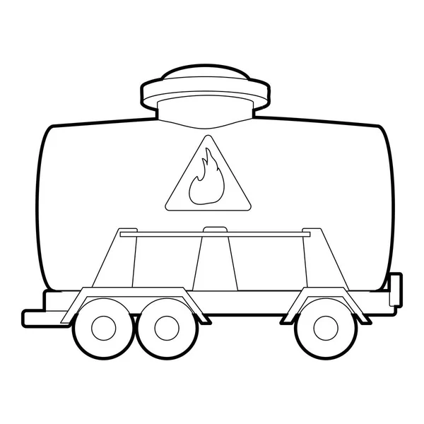 Railroad tank icon, outline style — Stock Vector