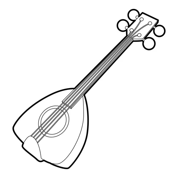 Icône guitare arabe, style contour — Image vectorielle