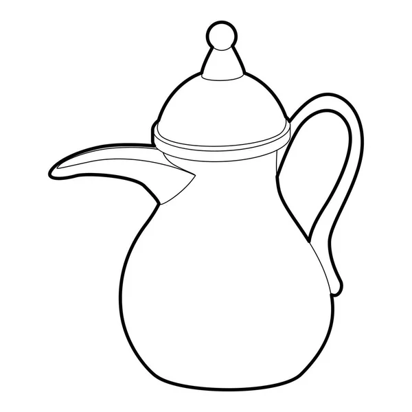 Teapot icon, outline style — Stock Vector
