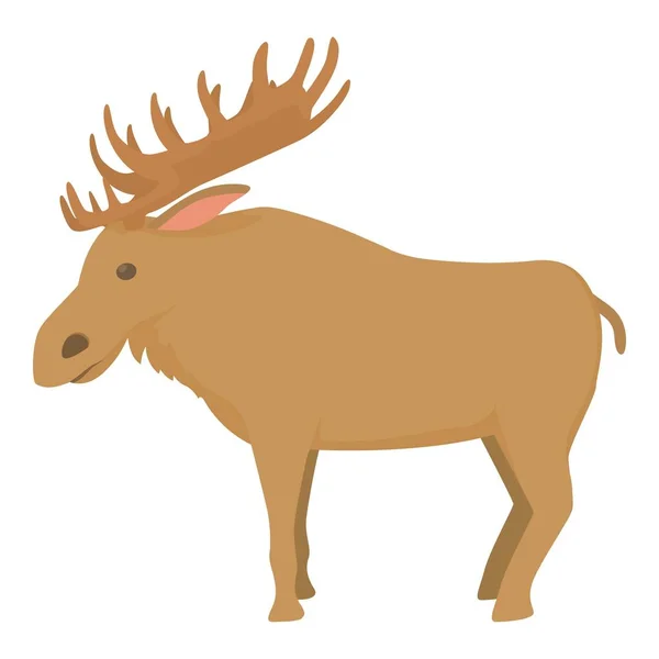 Elk ikona, kreslený styl — Stockový vektor