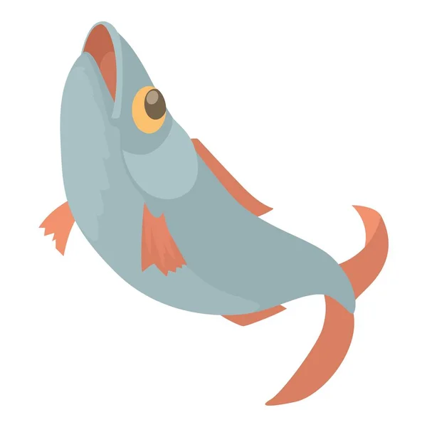 Икона рыбы, стиль мультфильма — стоковый вектор
