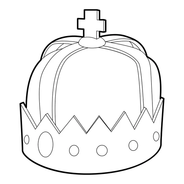 Krone-Symbol, Umriss-Stil — Stockvektor