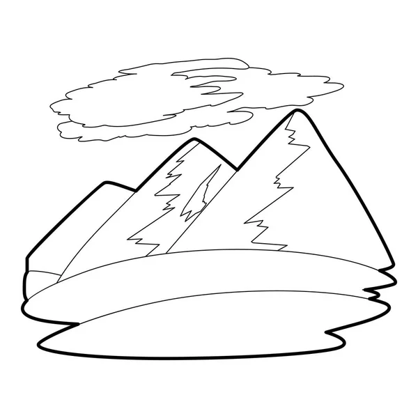 Ícone de montanha, estilo esboço — Vetor de Stock