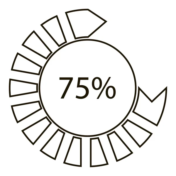 Setenta e cinco por cento infográficos, estilo esboço — Vetor de Stock