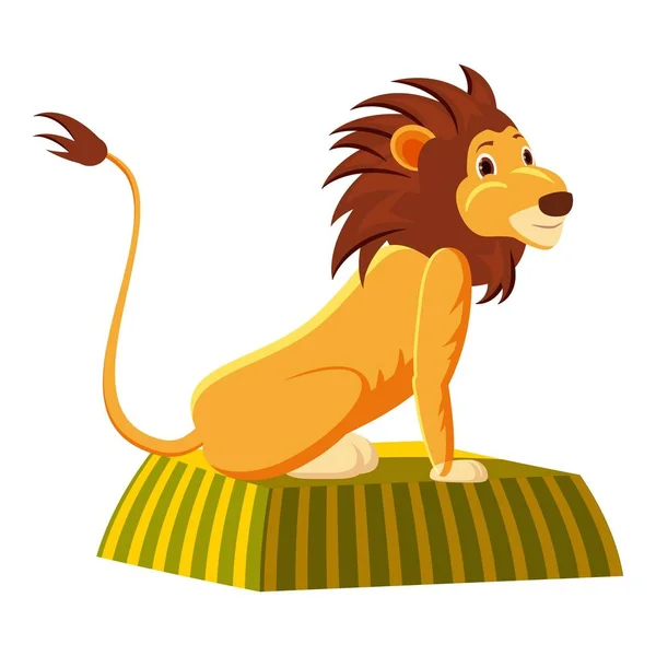 Икона циркового льва, мультяшный стиль — стоковый вектор