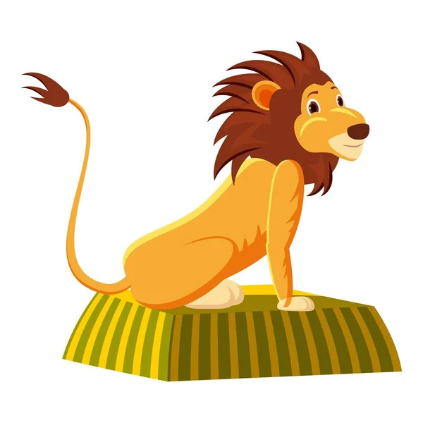 Icono de león de circo, estilo de dibujos animados — Vector de stock