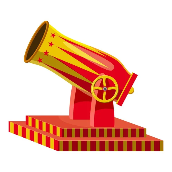 Icono de cañón de circo, estilo de dibujos animados — Vector de stock