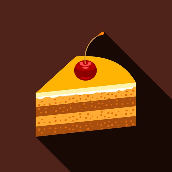 Icône de gâteau, style plat — Image vectorielle