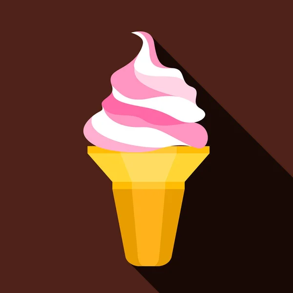 Ice cream icon, flat style — Stock Vector