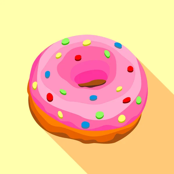 Donut icono, estilo plano — Archivo Imágenes Vectoriales