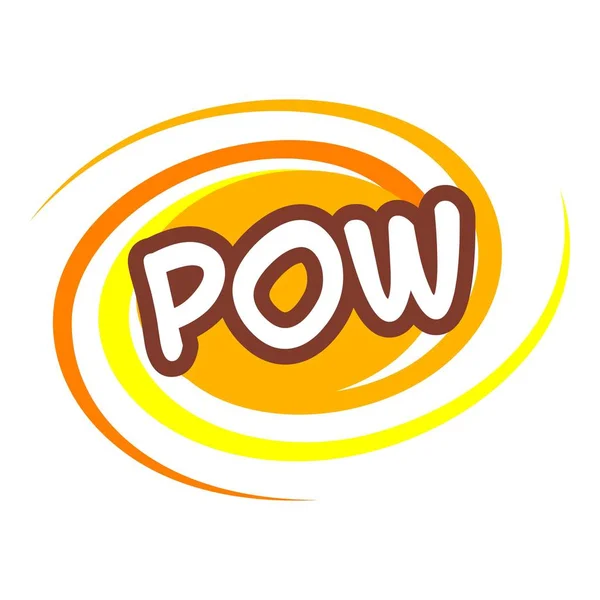 Pow икона, поп-арт стиль — стоковый вектор