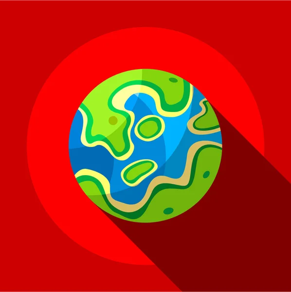 Relored planet icon, flat style — стоковый вектор