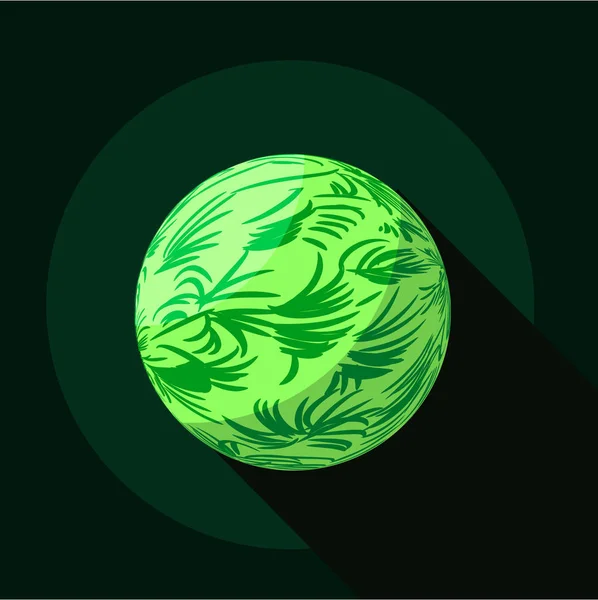 Ícone de planeta verde, estilo plano —  Vetores de Stock