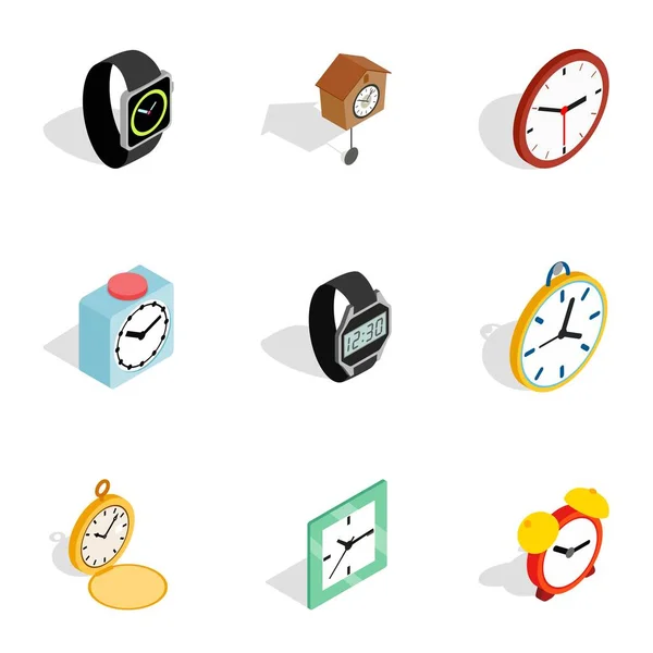 Iconos de tiempo moderno, estilo isométrico 3d — Vector de stock