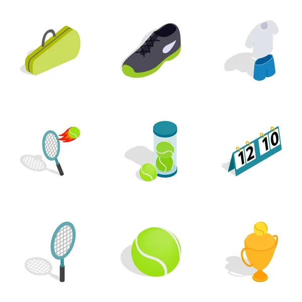 Icones de elementos desportivos, estilo 3D isométrico — Vetor de Stock