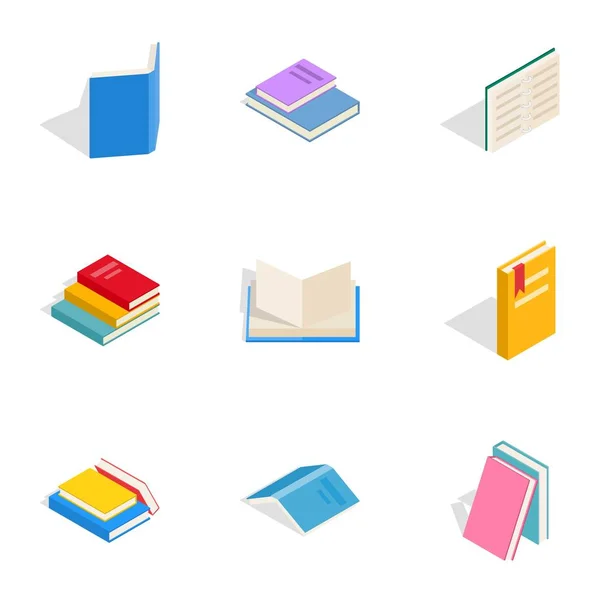 Icone di letteratura, stile isometrico 3d — Vettoriale Stock