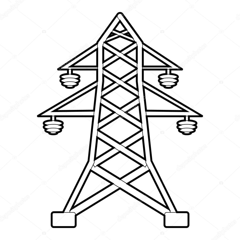 Electric pole icon. Outline illustration of electric pole vector icon for web