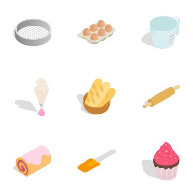 Pişirme tatlı tatlılar Icons set